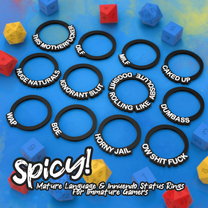 Adults Only! Spicy Novelty Status Effect Rings Bundle - Series 1
