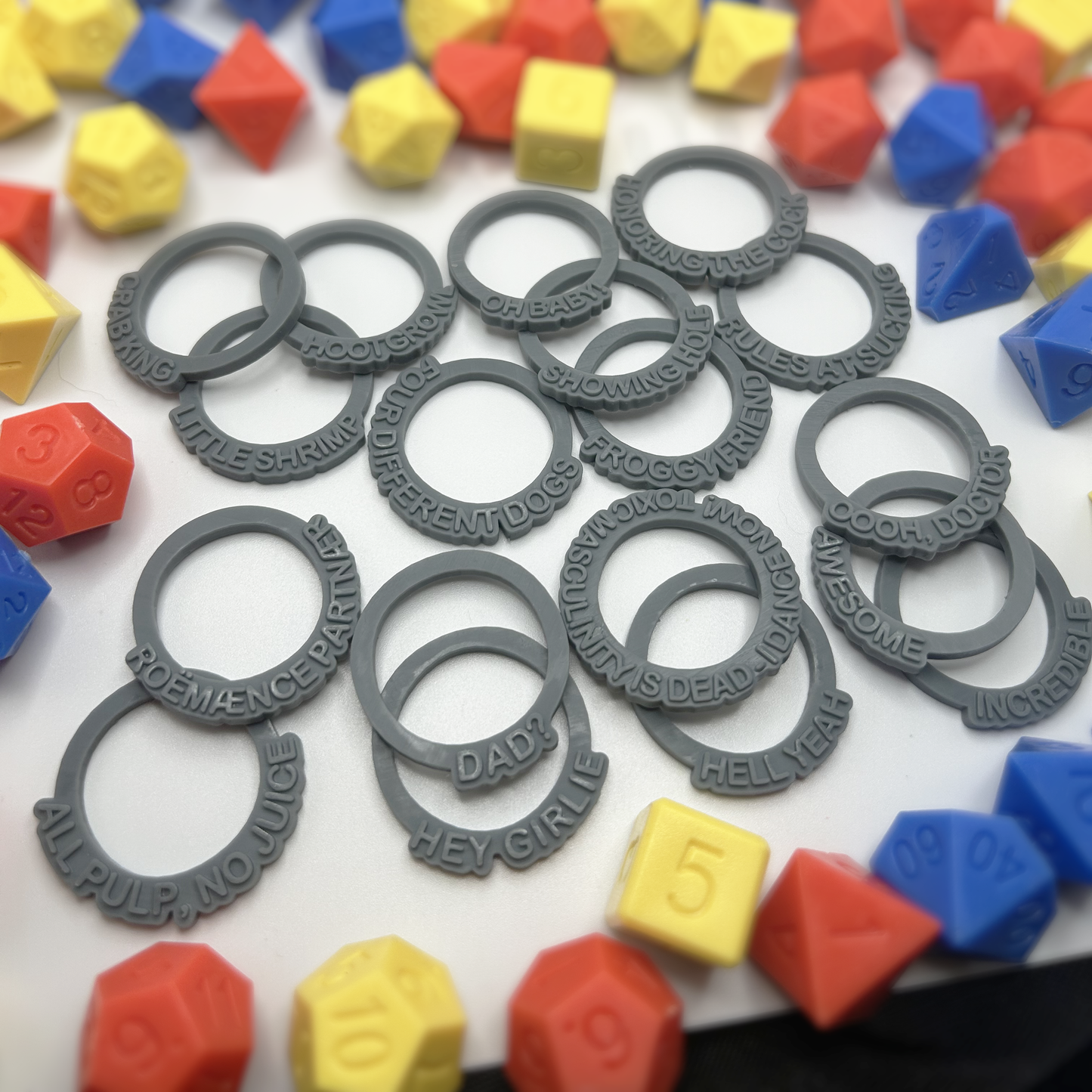Dimension 20-inspired Novelty Status Rings