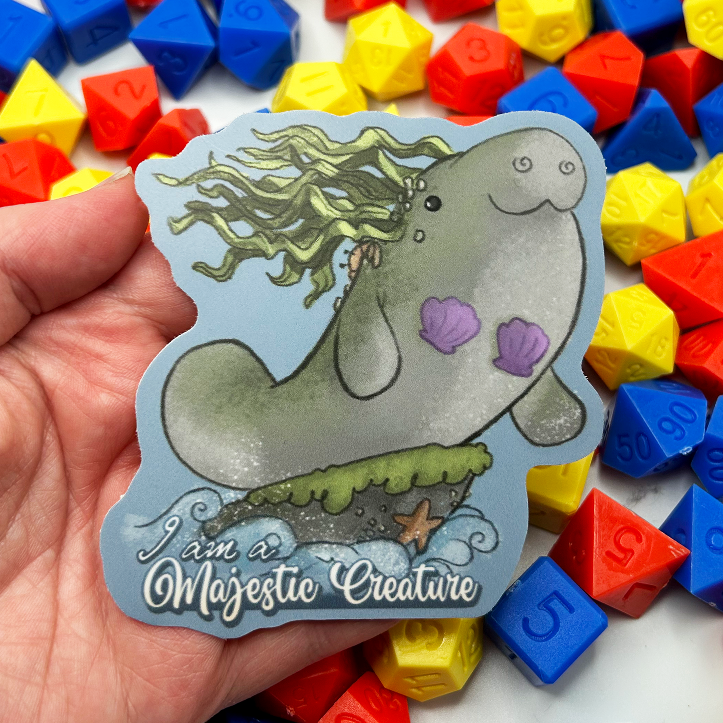 Mermanatee "I Am A Majestic Creature" Vinyl Sticker