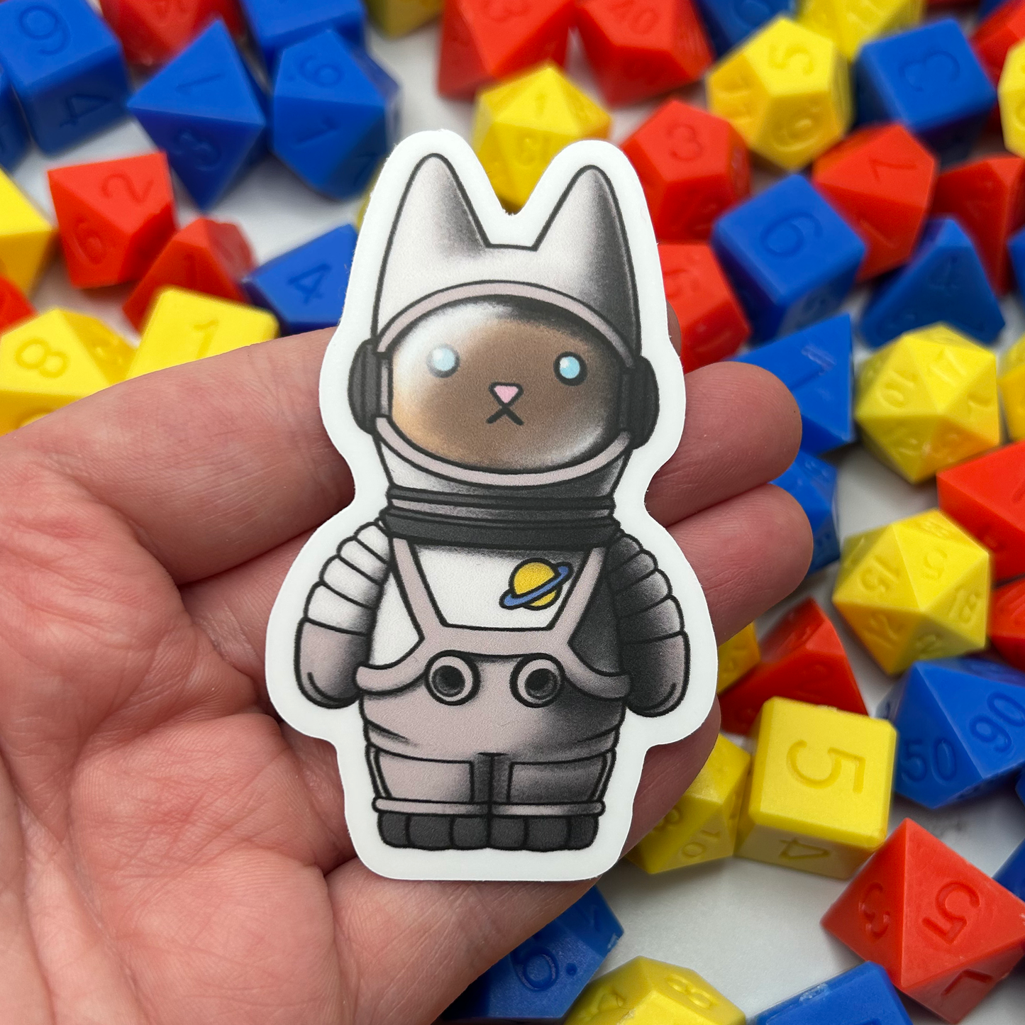 Peanut Cat Astronaut Vinyl Sticker