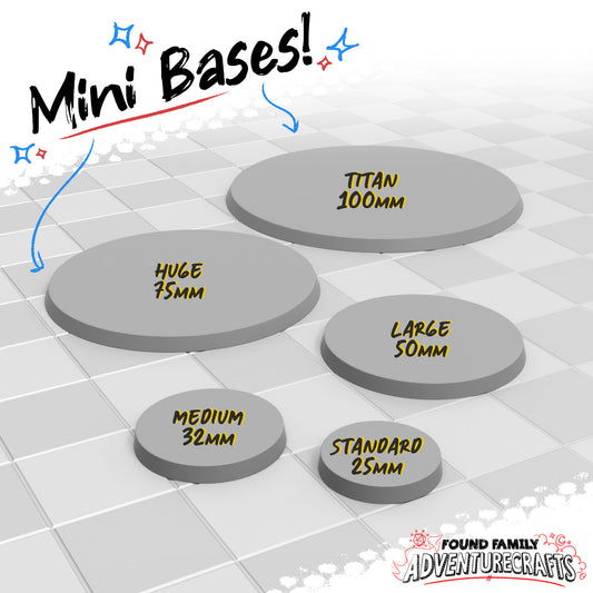 Standard Bases for Miniatures (Circle, Square, Oval)