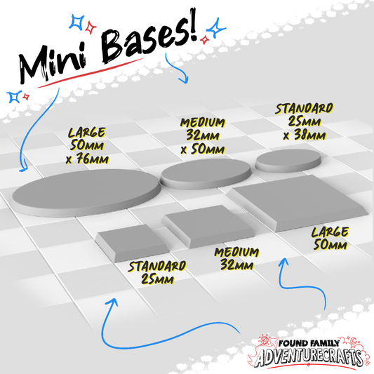 Standard Bases for Miniatures (Circle, Square, Oval)