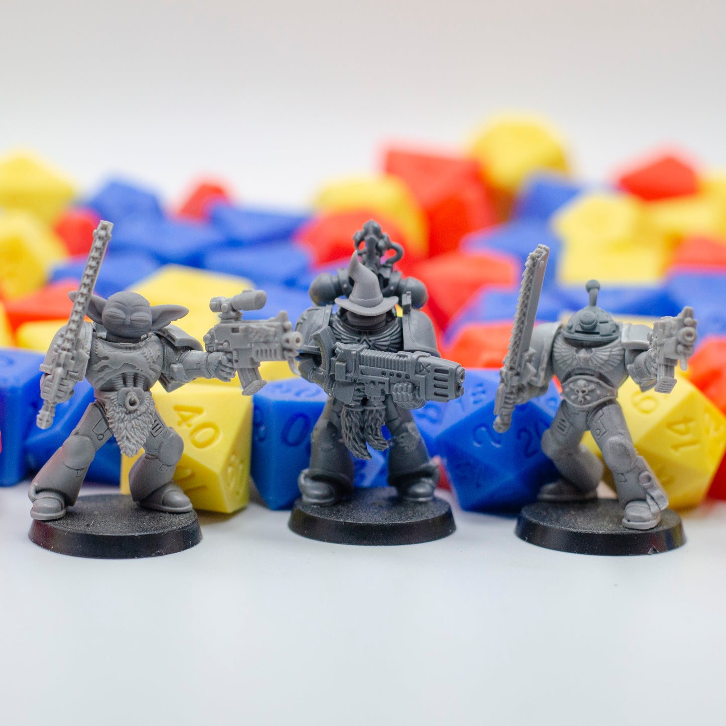Silly Space Marine Heads - 28mm Nonsense Heads (Parody, TTRPG, Cryptids) for 40K