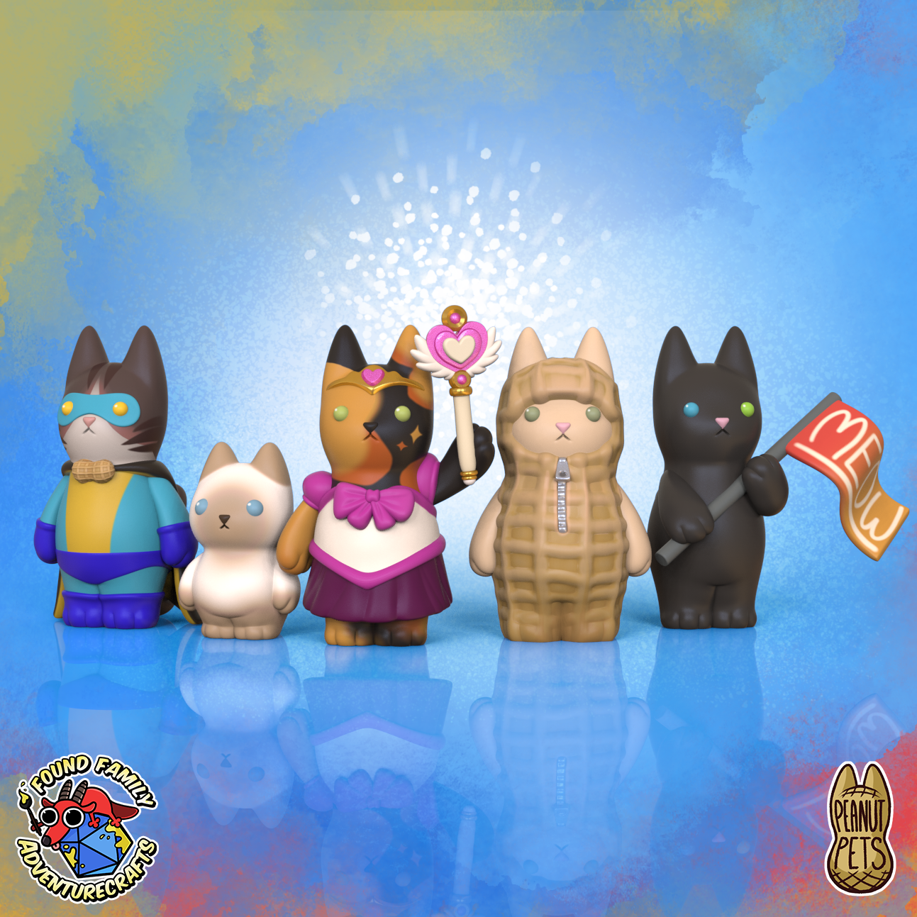 Peanut Cats - Miscellaneous (Peanut Costume, Kitten, Magical Girl, Superhero, Flag)