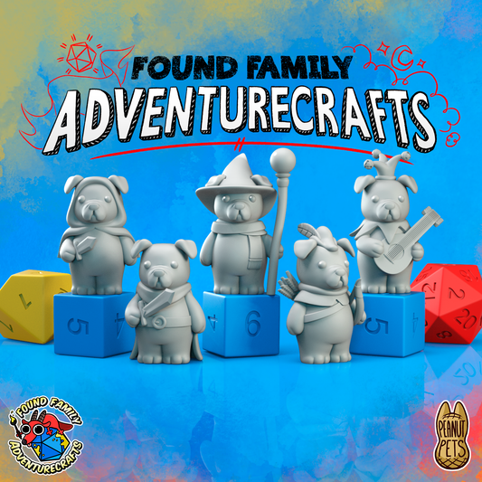 Peanut Pups - Jowly Dog (Bulldog, Boxer, Pug) in Fantasy Costumes (Fighter, Ranger, Wizard, Rogue, Bard)