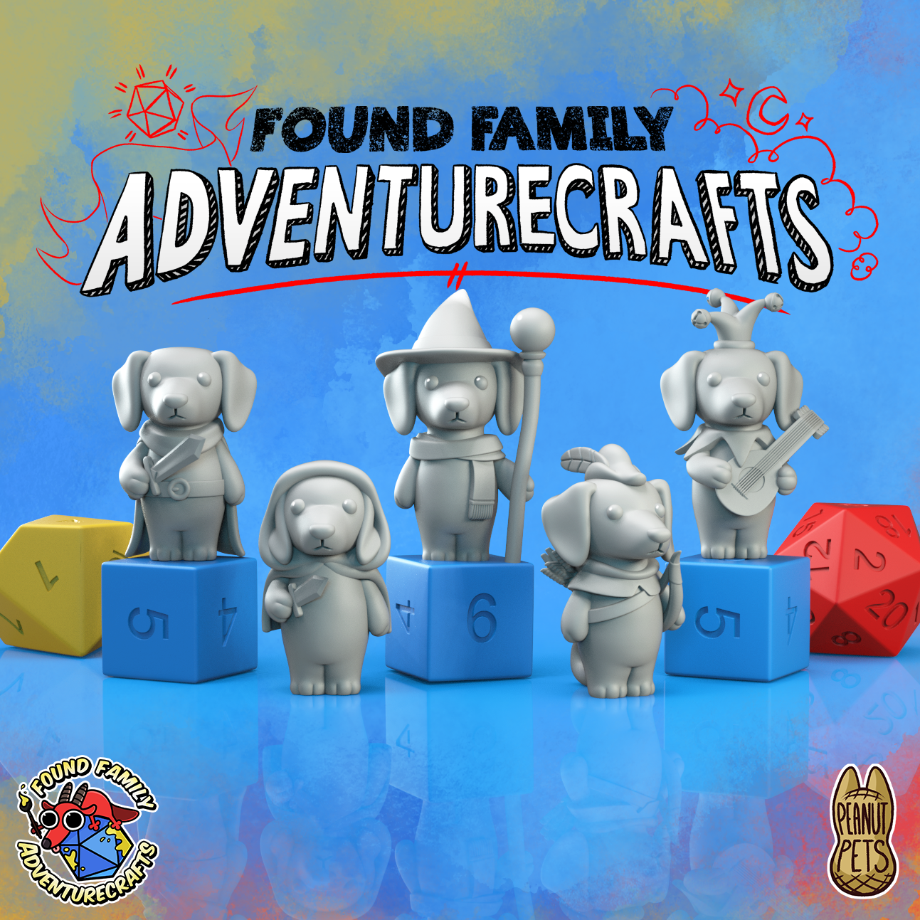 Peanut Pups - Weenie - Daschund in Fantasy Costumes (Fighter, Ranger, Wizard, Rogue, Bard)