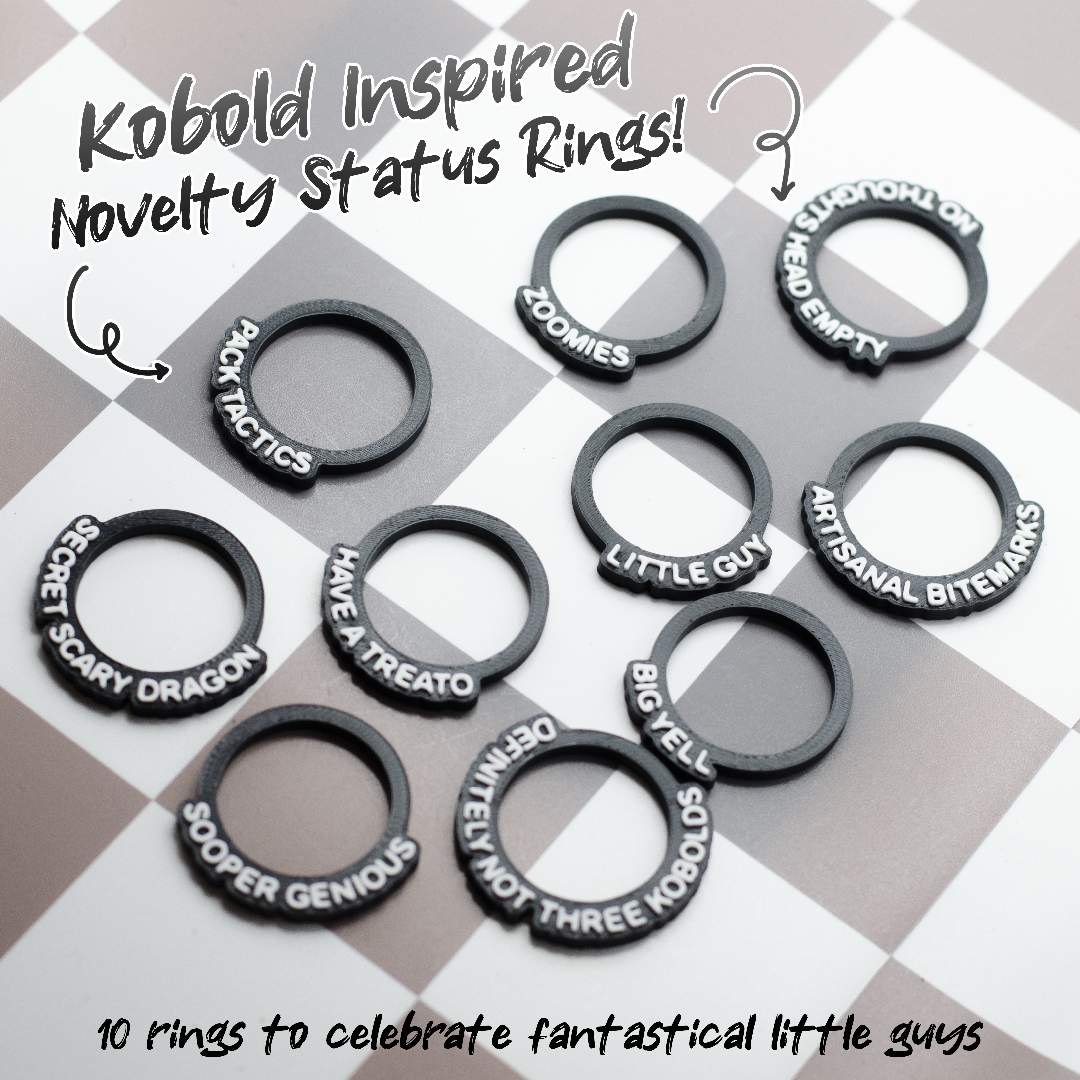 Kobold Novelty Status Rings - an ode to chaotic little guys!