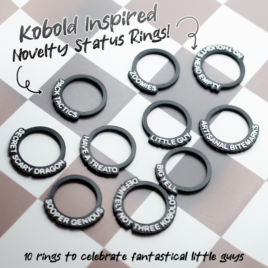 Kobold Novelty Status Rings - an ode to chaotic little guys!