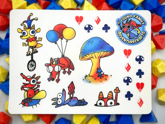 Kobold Playing Cards - Sticker Sheet