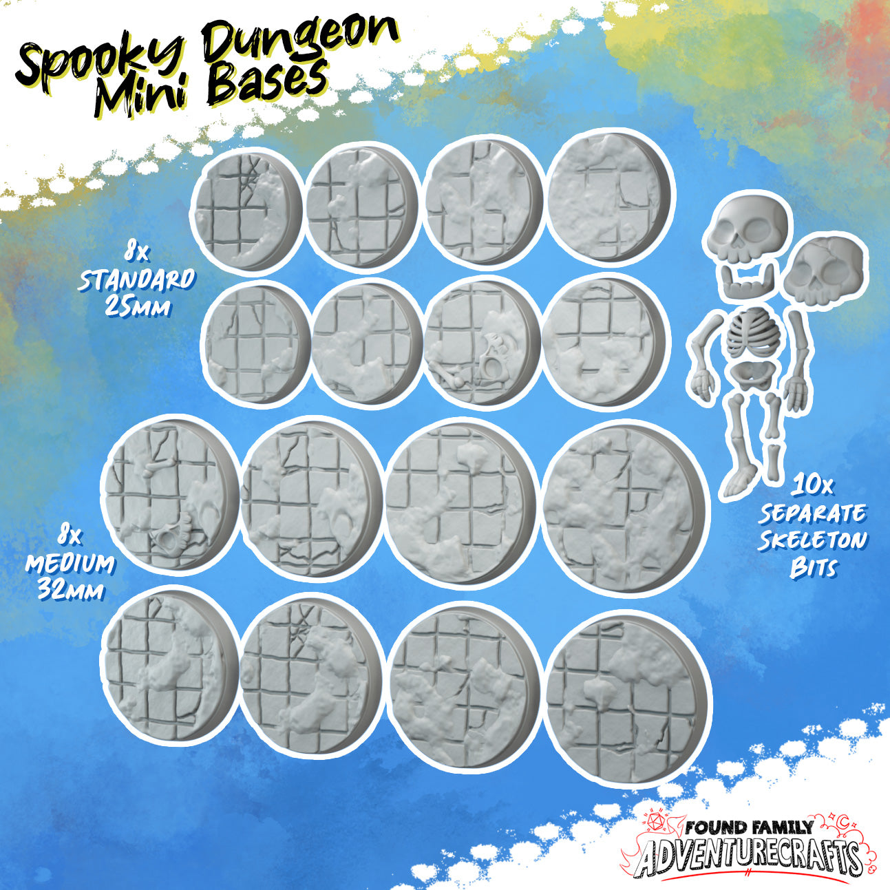 Spooky Dungeon Tile Bases & Disassembled Skeleton