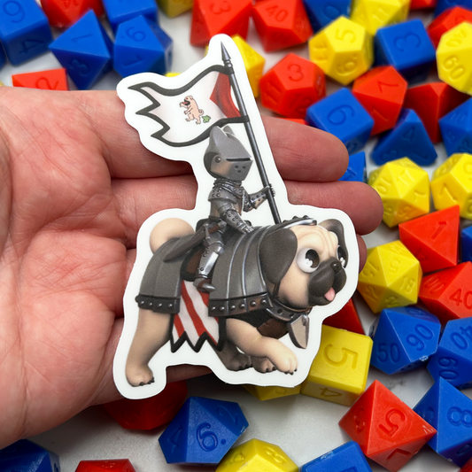 Battle Pug Vinyl Sticker